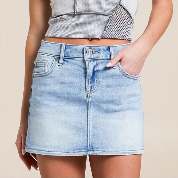 Hidden | S | Peyton Mini Skirt Light Blue Size Small
